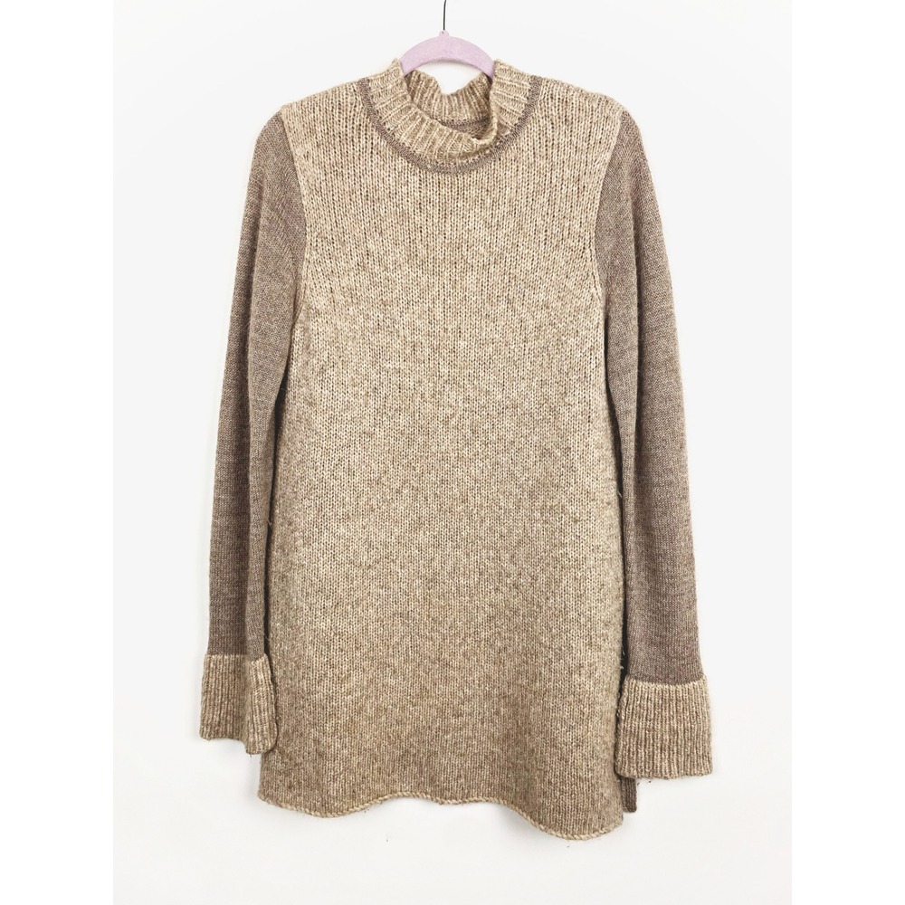 Beyond Threads Alpaca Wool Blend Mock Neck Tunic Sweater Medium
